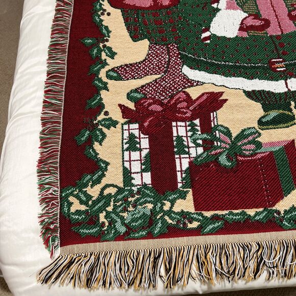 Beacon Christmas Santa Claus Tapestry Throw Blanket ~62x54" Made in USA - Picture 3 of 14